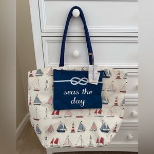 Sailboat Large Tote & Pouch Set